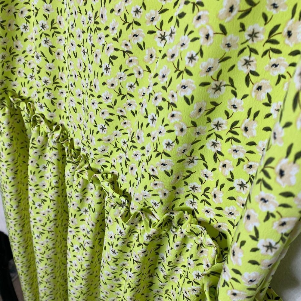 Topshop Sleeveless Floral Square Neck Drop Waist Midi Dress Tie Strap Size 8 - Picture 6 of 14